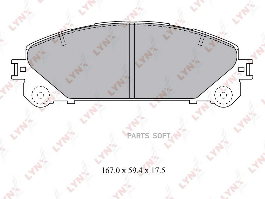 BD-7596 КОЛОДКИ ТОРМОЗНЫЕ ПЕРЕДНИЕ LEXUS RX270-450 LYNXAUTO BD7596