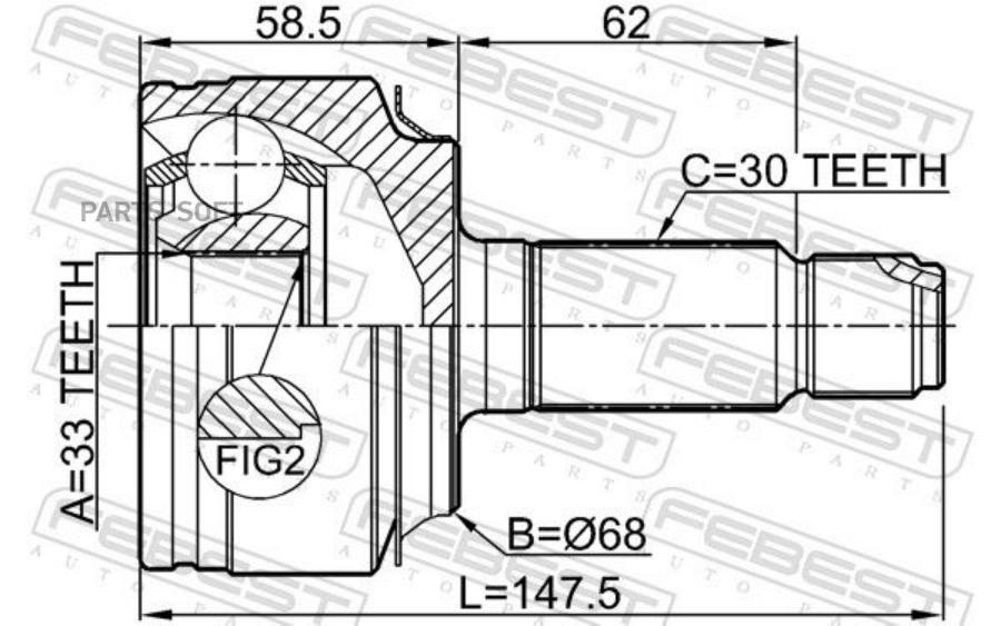 Автозапчасть FEBEST 0310RW24