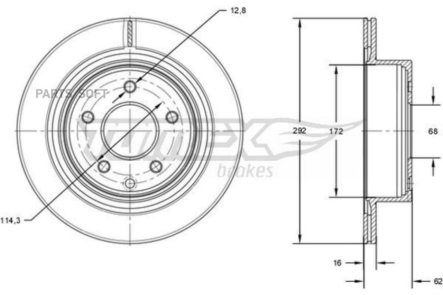 Автозапчасть TOMEX BRAKES TX7172