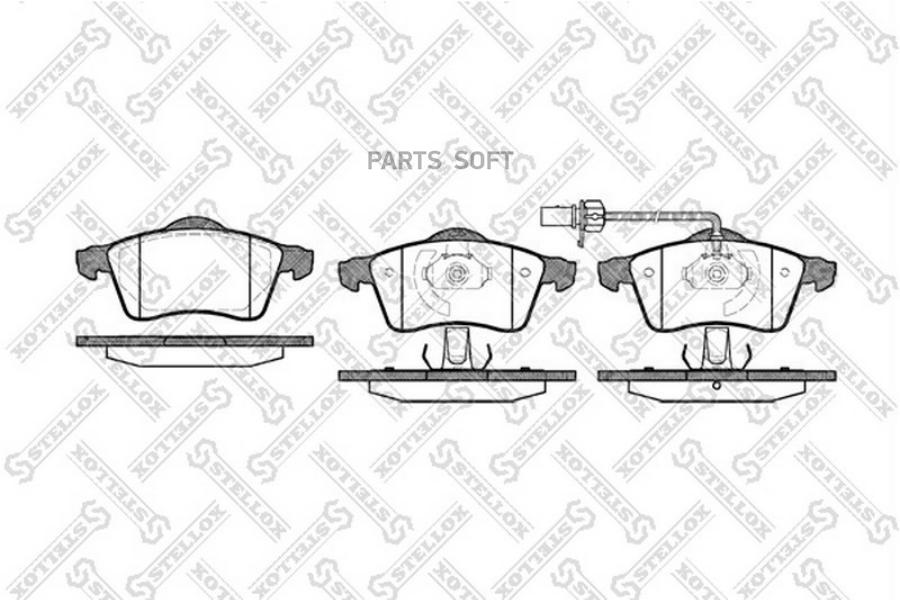 Колодки дисковые передн (с антискрип пластинами) STELLOX 629001BSX