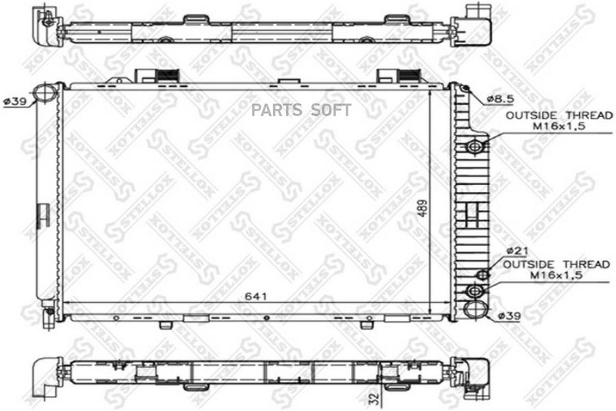 10-25093-SX_радиатор системы охлаждения MB W210 20-25TD 95 STELLOX 1025093SX