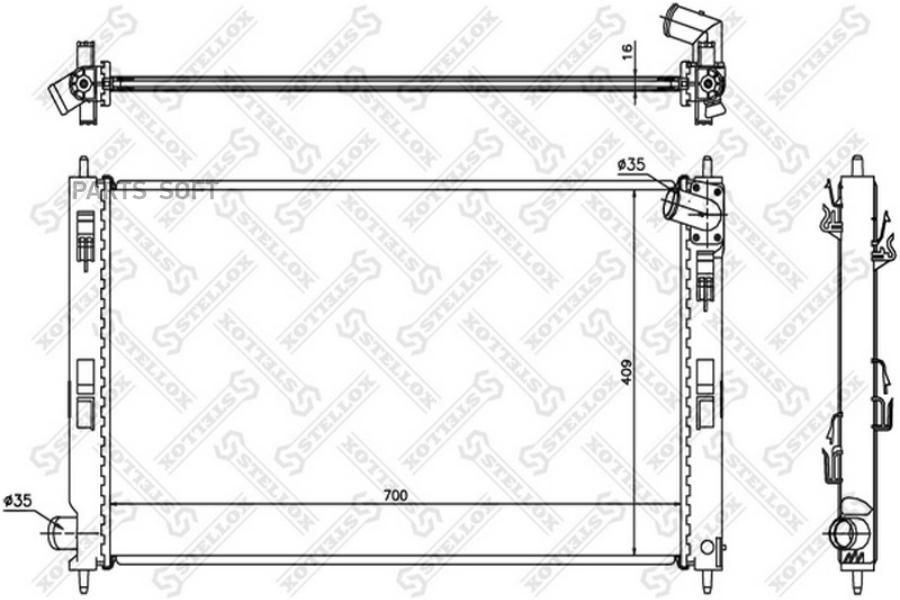 Радиатор охлаждение двигателя STELLOX 1025349SX