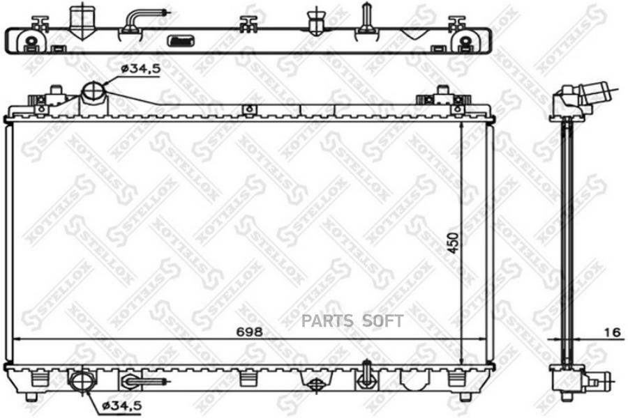 10-25431-Sx_ радиатор Системы Охлаждения Акпп Suzuki Grand Vitara 20 STELLOX 1025431SX