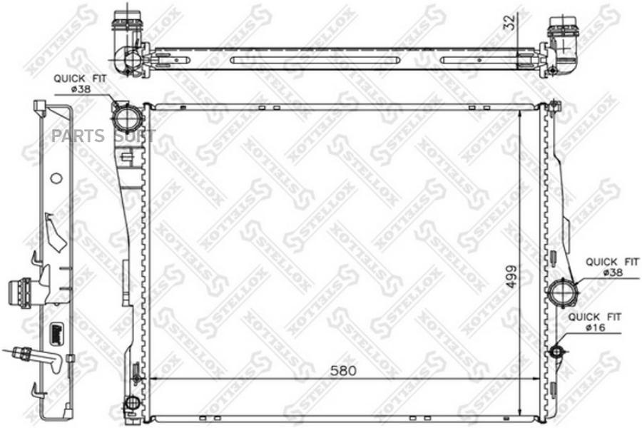 10-25589-SX_радиатор системы охлаждения BMW X3 25i-30i 06 STELLOX 1025589SX