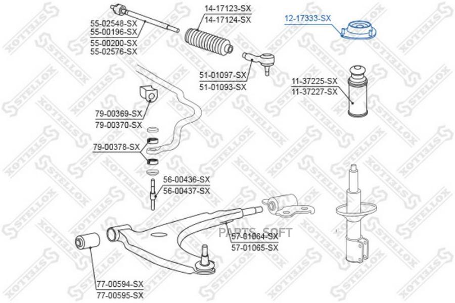 Опора амортизатора переднего Toyota STELLOX 1217333SX