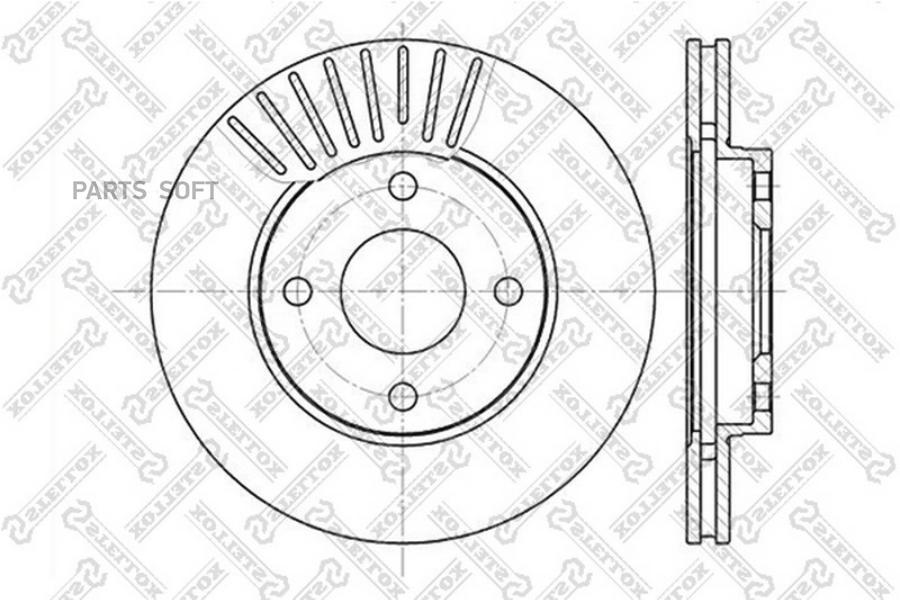 Диск тормпервент[258x22] 4 отв STELLOX 60202549VSX