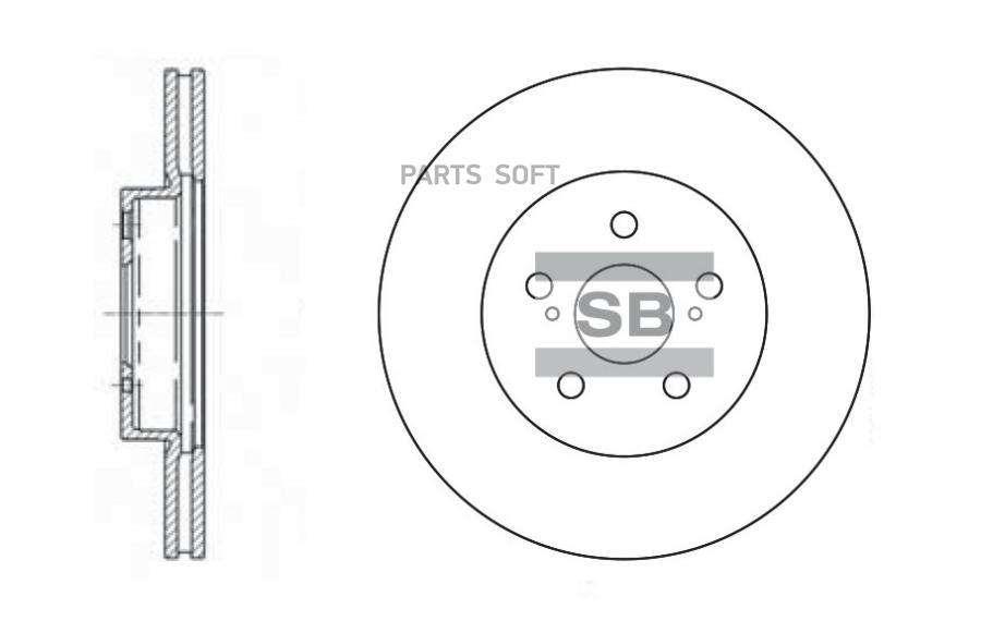 ДИСК ТОРМОЗНОЙ ПЕРЕДНИЙ SANGSIN BRAKE SD4001