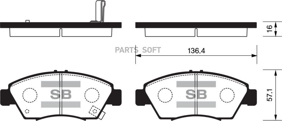 КОЛОДКИ ТОРМОЗНЫЕ SANGSIN BRAKE SP1221