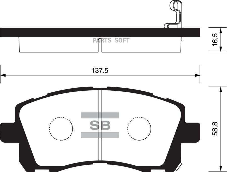 КОЛОДКИ ТОРМОЗНЫЕ SANGSIN BRAKE SP1225