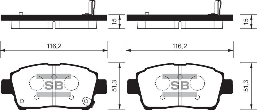 Колодки тормозные дисковые передние SANGSIN BRAKE SP1232