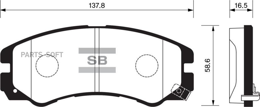 Комплект тормозных колодок дисковый тормоз SANGSIN BRAKE SP1267