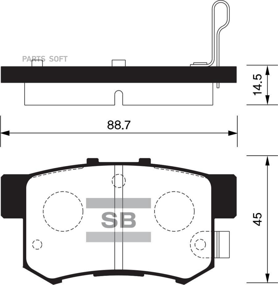 Колодки тормозные зад HONDA CR-V RD 02-06/STREAM 01 SANGSIN BRAKE SP1368