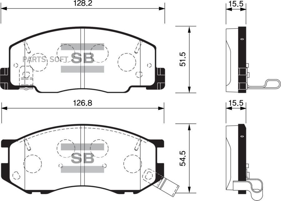 КОЛОДКИ ТОРМОЗНЫЕ ПЕРЕДНИЕ SP1433 SANGSIN BRAKE SP1433