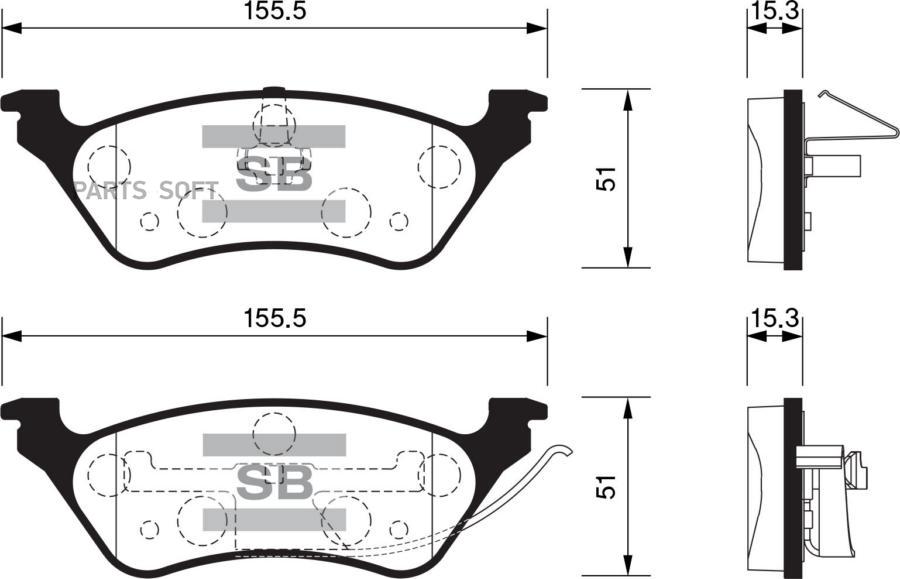 05014036AA CHRYSLER VOYAGER 01-03 REAR D858 SANGSIN BRAKE SP1441