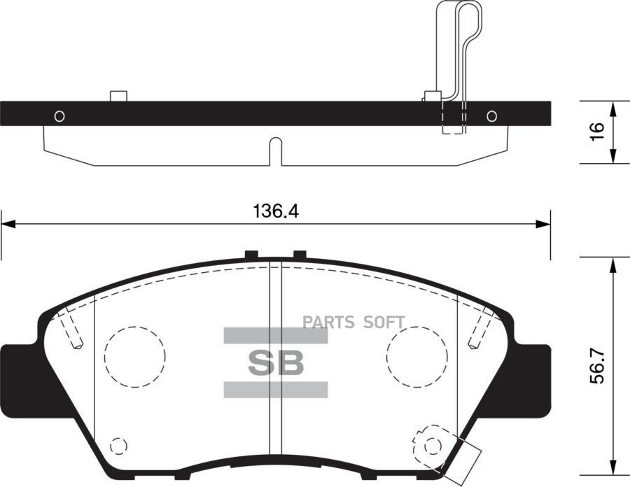 Колодки тормозные передние SANGSIN BRAKE SP1463