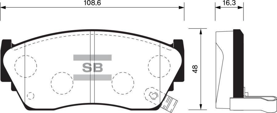 Колодки тормозные передние дисковые SANGSIN BRAKE SP1489