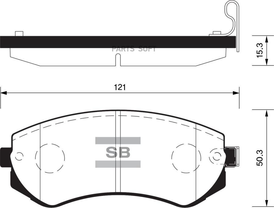 КОЛОДКИ ТОРМОЗНЫЕ ПЕРЕДНИЕ SP1492 SANGSIN BRAKE SP1492