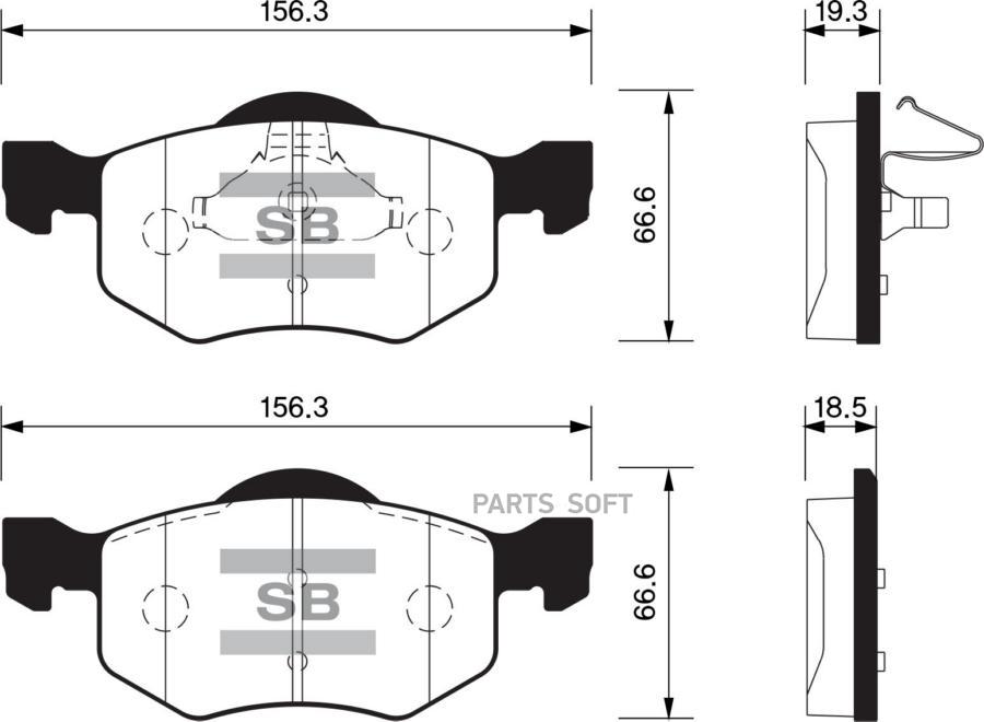 КОЛОДКИ ТОРМОЗНЫЕ SANGSIN BRAKE SP1519