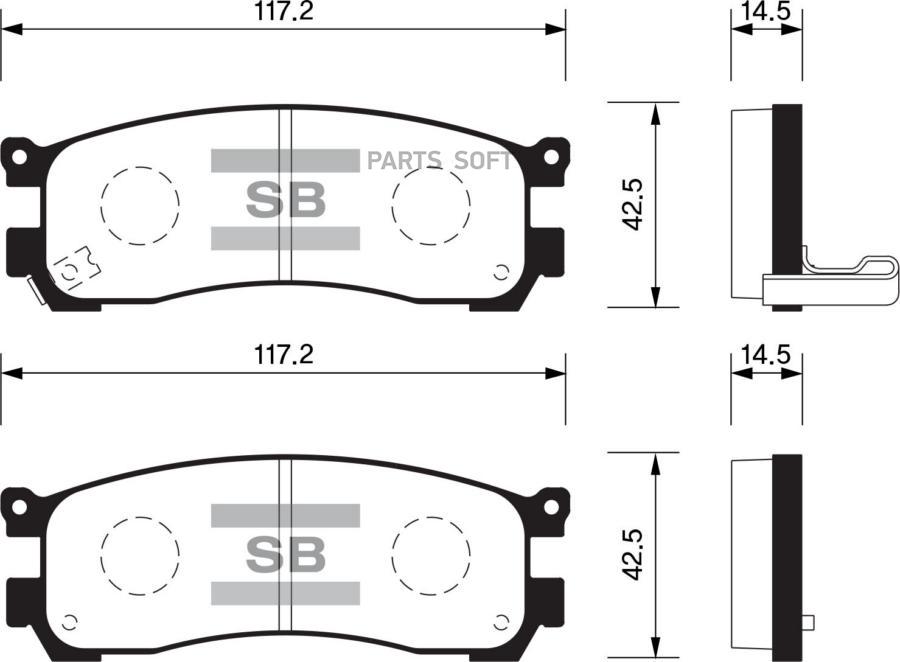 Колодки тормозные дисковые задние SANGSIN BRAKE SP1528