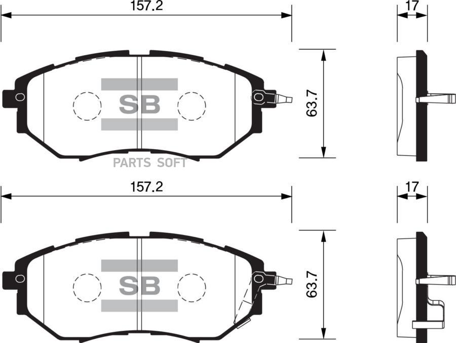 КОЛОДКИ ТОРМОЗНЫЕ SANGSIN BRAKE SP1534