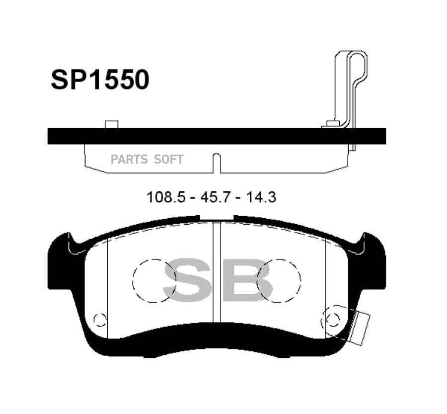 Колодки тормозные дисковые передние SANGSIN BRAKE SP1550