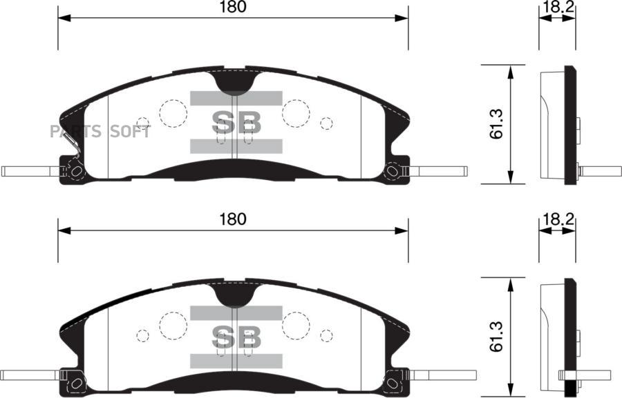 Колодки тормозные дисковые передние SANGSIN BRAKE SP1620