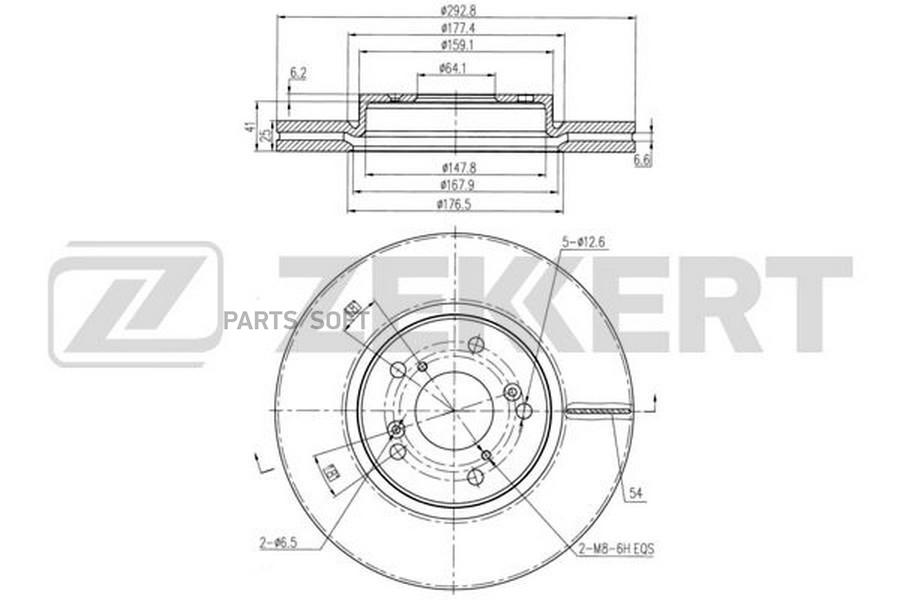 Диск торм перед Honda Accord 14- ZEKKERT BS6069