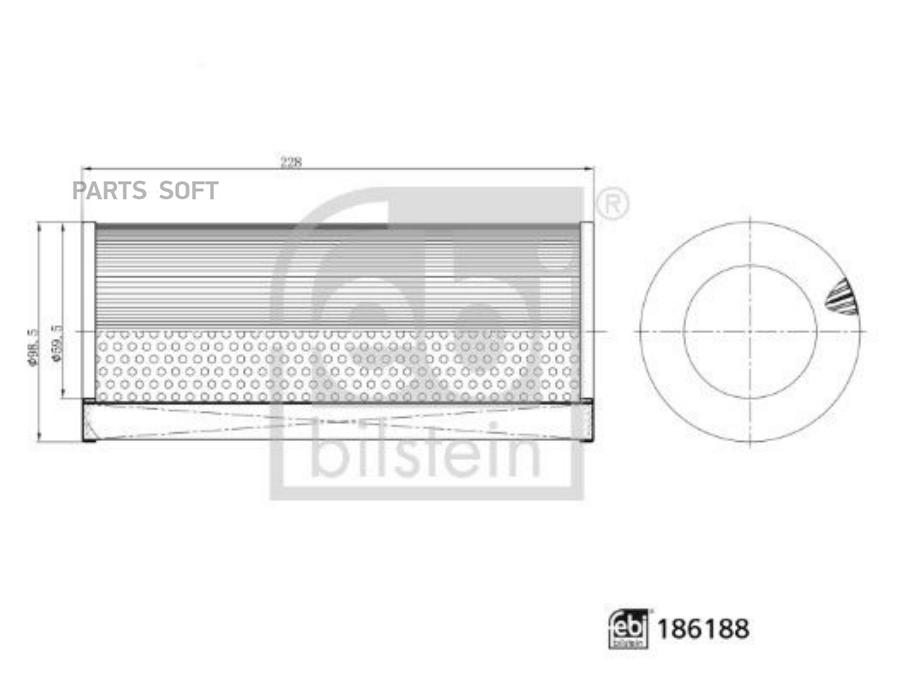 AIR FILTER ELEMENT FEBI 186188