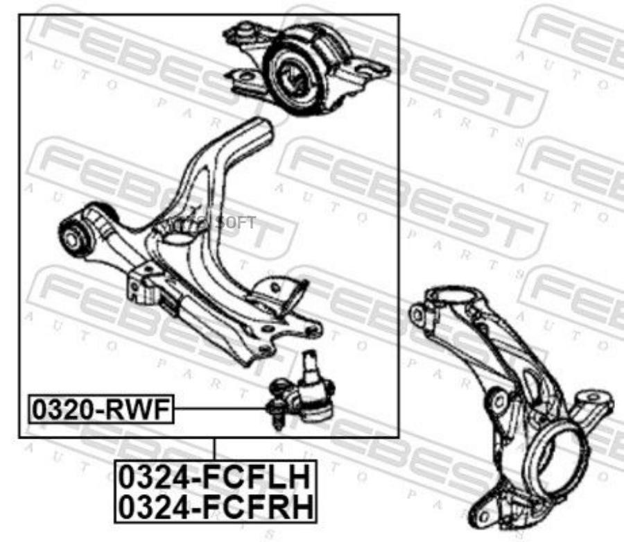 Опора шаровая переднего нижнего рычага FEBEST 0320RWF