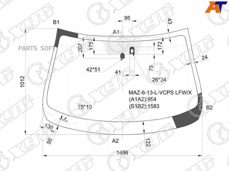 СТЕКЛО ЛОБОВОЕ В КЛЕЙ MAZDA 6 4D/5D SED/WGN 12- MA XYG MAZ613LVCPSLFWX