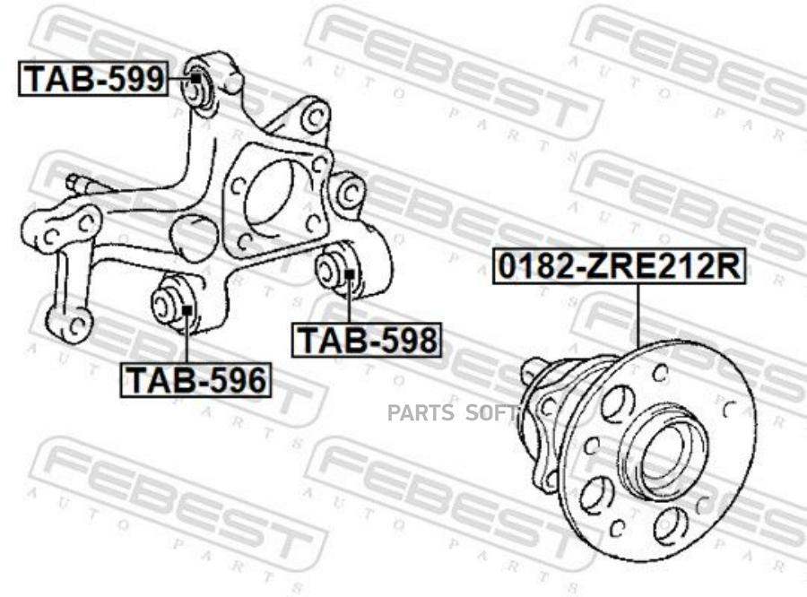 СТУПИЦА ЗАДНЯЯ FEBEST 0182ZRE212R