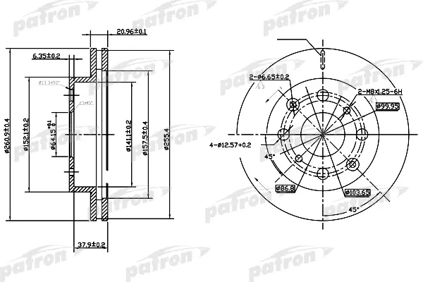 Диск тормозной PATRON PBD3021