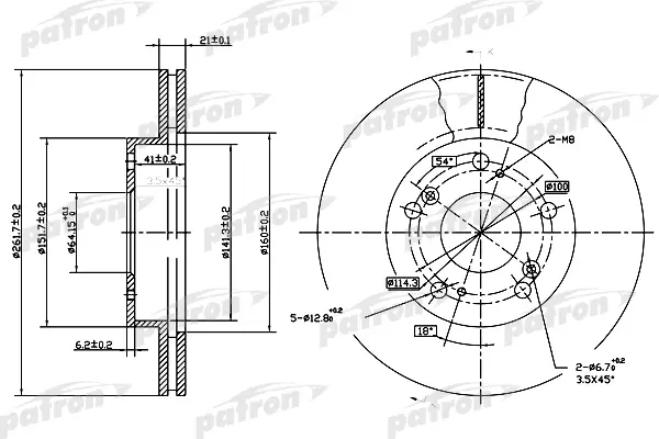 Pbd7195 Patron Диск Тормозной PATRON арт PBD7195 PATRON PBD7195