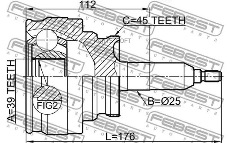 Шрус наружный 39x25x45 FEBEST 2110F150