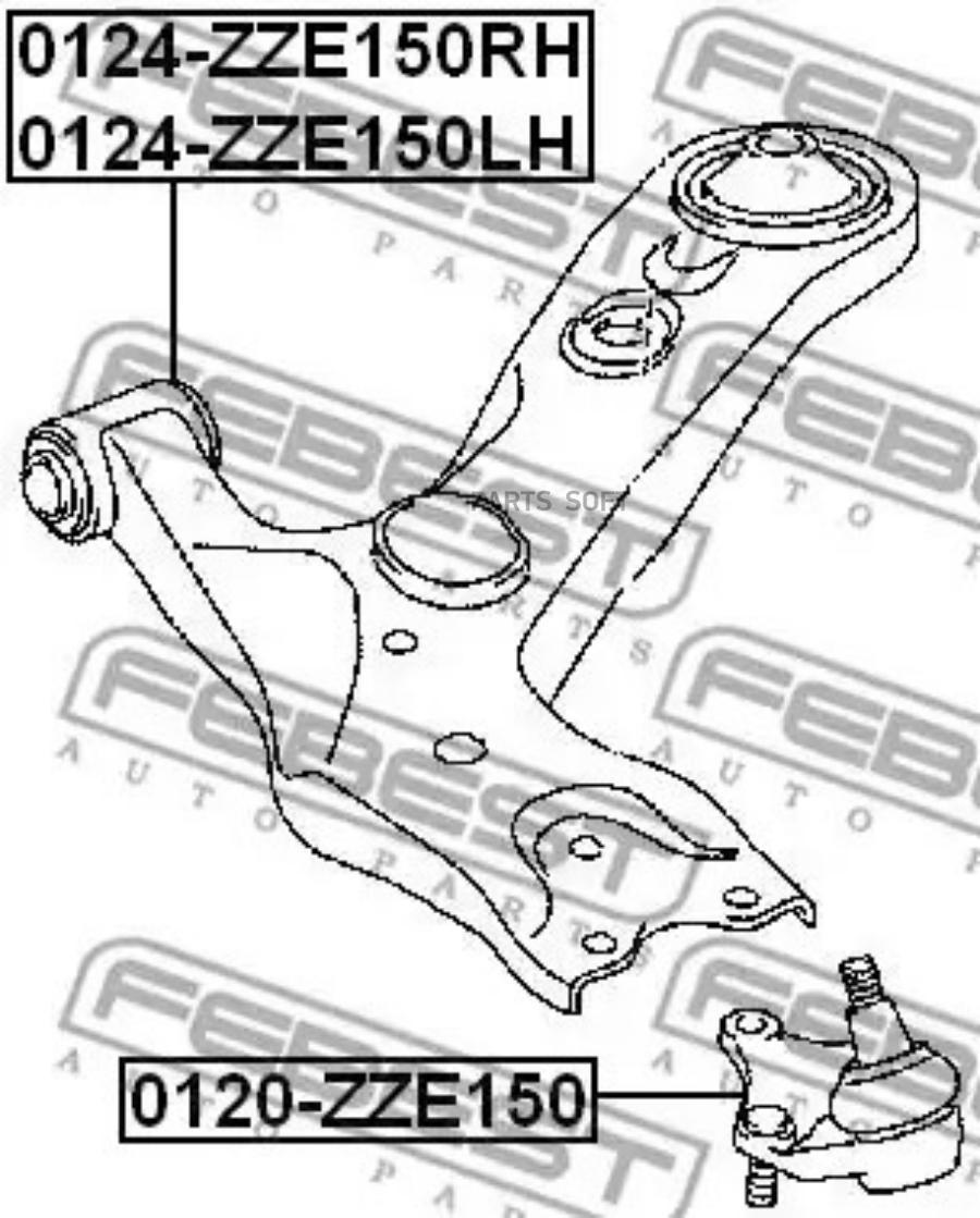 Рычаг подвески FEBEST 0124ZZE150RH