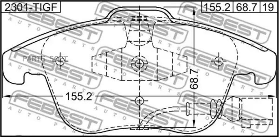 КОЛОДКИ ТОРМОЗНЫЕ ПЕРЕДНИЕ FEBEST 2301TIGF