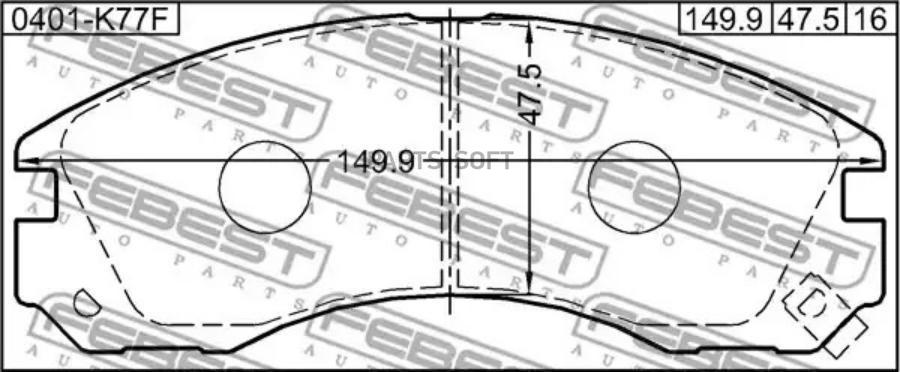 КОЛОДКИ ТОРМОЗНЫЕ ПЕРЕДНИЕ FEBEST 0401K77F