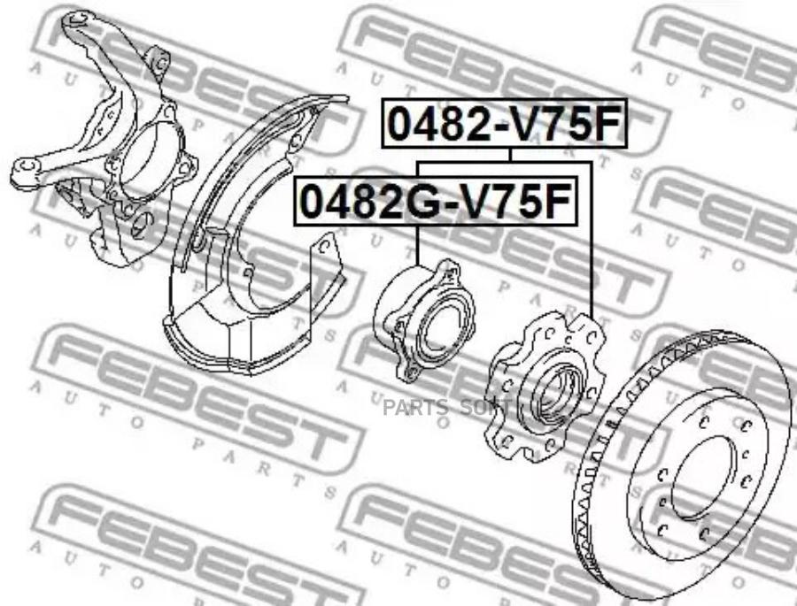 Ступица передняя FEBEST 0482GV75F