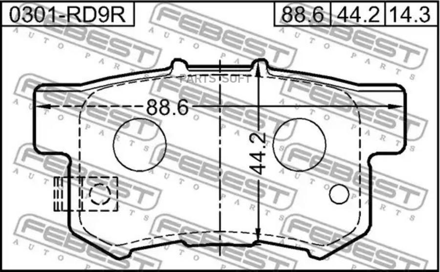 Колодки тормозные задние FEBEST 0301RD9R