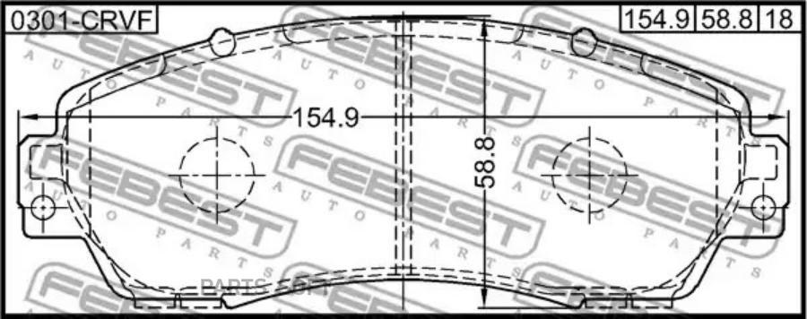 Колодки Тормозные / Febest 0301-Crvf Febest арт 0301CRVF FEBEST 0301CRVF