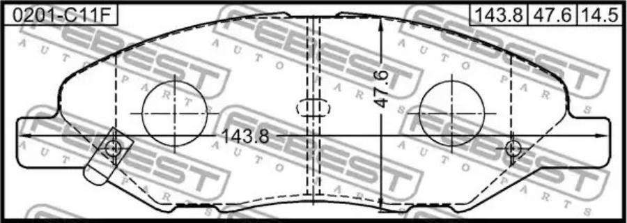 Колодки тормозные передние FEBEST 0201C11F