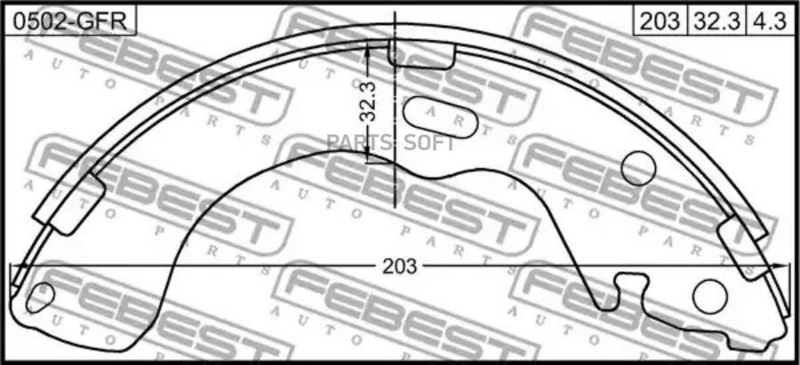 Колодки Тормозные Задние (Барабанные) Mazda 626 Gf 1997-2002 [Eu] Feb FEBEST 0502GFR