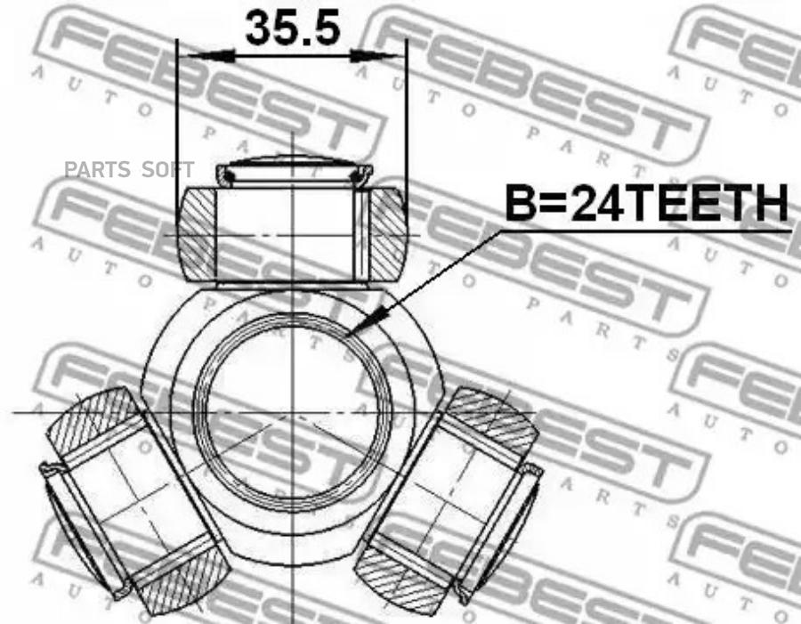 Трипоид привода 24x355 FEBEST 2716C30