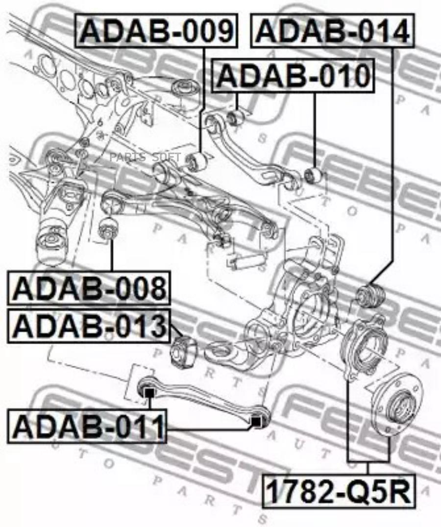 Ступица задняя AUDI A5/S5 COUSPORT 2008- FEBEST 1782-Q5R FEBEST 1782Q5R