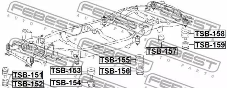 Подушка рамы TOYOTA LAND CRUISER 200 UZJ200/VDJ200 2007- TSB-158 FEBEST TSB158