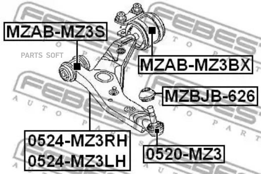 Рычаг подвески FEBEST MZABMZ3BX