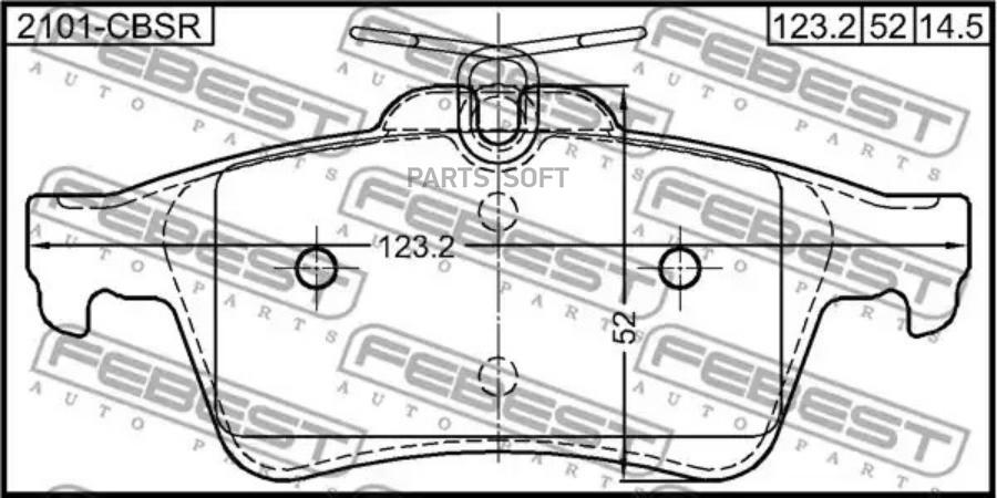 КОЛОДКИ ТОРМОЗНЫЕ ЗАДНИЕ FEBEST 2101CBSR