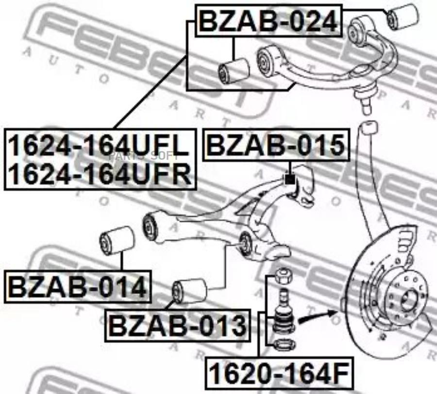 САЙЛЕНТБЛОК НИЖНЕГО ПЕРЕДНЕГО РЫЧАГА FEBEST BZAB014