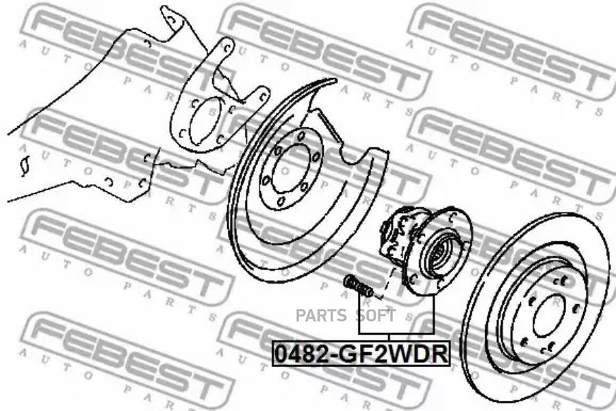 Ступица задняя MITSUBISHI ASX 2010-2016 FEBEST 0482-GF2WDR FEBEST 0482GF2WDR