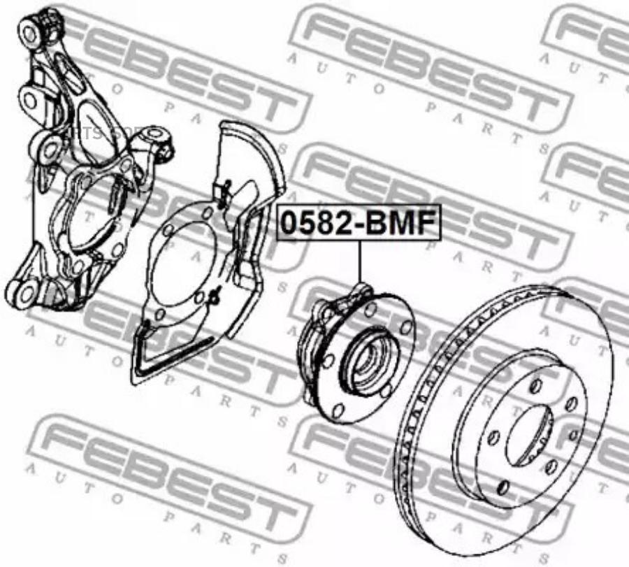 Ступица колеса | перед прав/лев | FEBEST 0582BMF